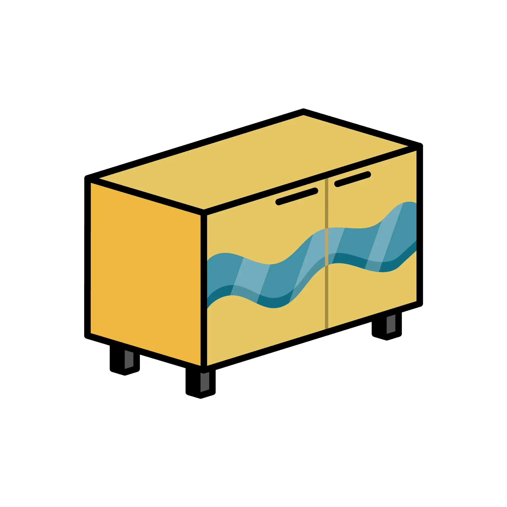 Illustration einer Kommode mit Epoxidharz Illustration einer Kommode mit Epoxidharz