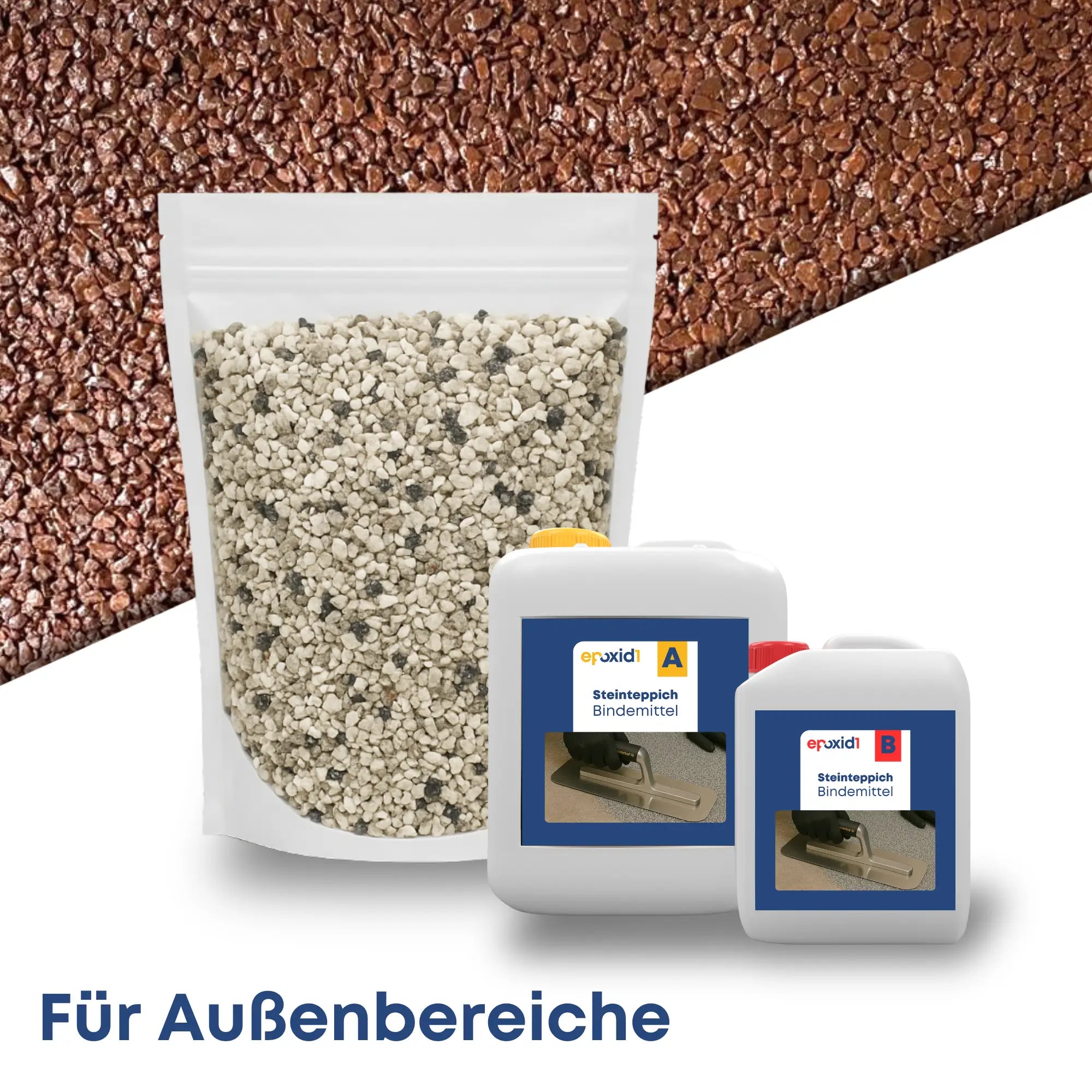 Steinteppich Set AUSSEN - Marrone Mogano