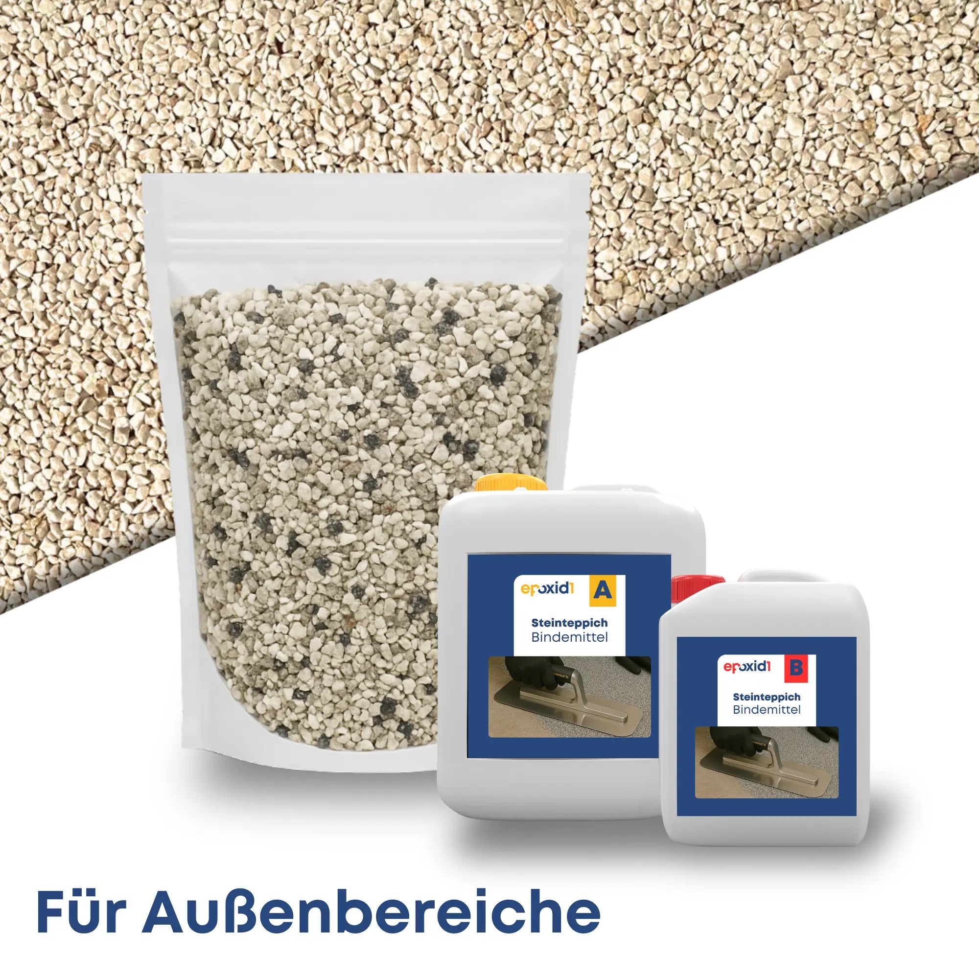 Steinteppich Set AUSSEN - Beige Botticino