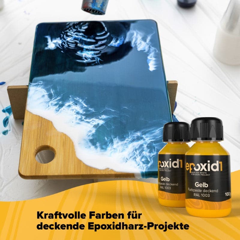 Oceantable mit gelber epoxid1 Farbpaste