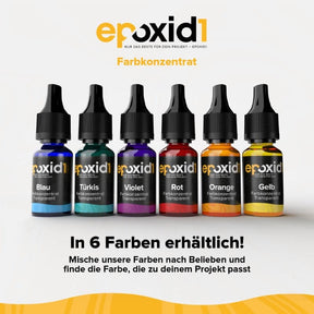 Das epoxid1 Farbkonzentrat ist in 6 Farben erhältlich